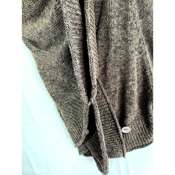 SOFT SURROUNDINGS Knit Poncho Cape Size L/XL Wrap Marled Cozy Lagenlook Hygge - Picture 8 of 12